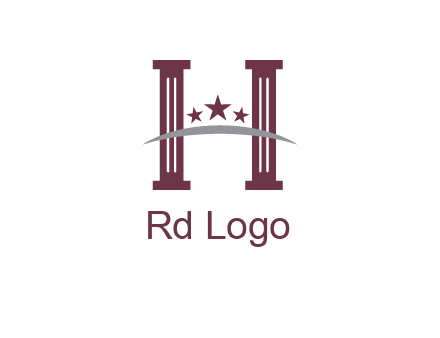 letter H incorporated with legal pillars logo