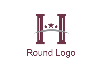letter H incorporated with legal pillars logo
