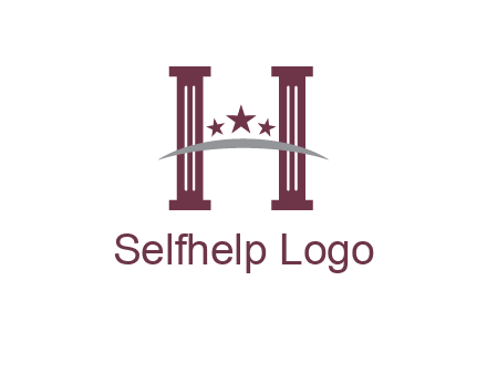 letter H incorporated with legal pillars logo