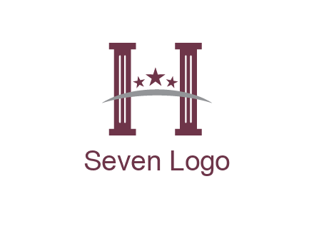 letter H incorporated with legal pillars logo
