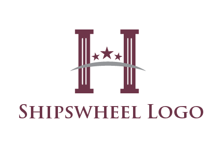 letter H incorporated with legal pillars logo