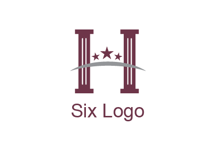 letter H incorporated with legal pillars logo