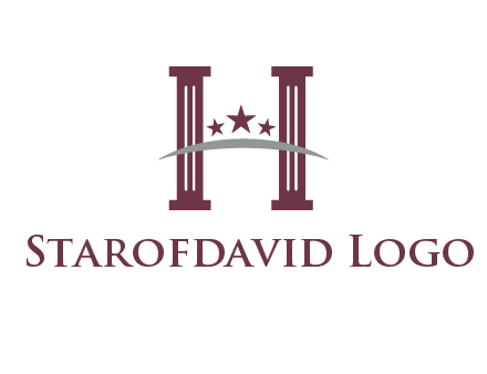 letter H incorporated with legal pillars logo