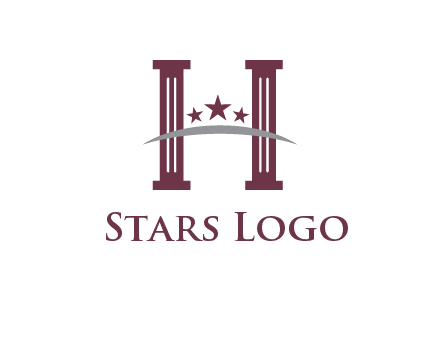 letter H incorporated with legal pillars logo