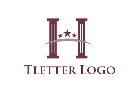 letter H incorporated with legal pillars logo