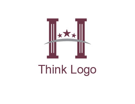 letter H incorporated with legal pillars logo
