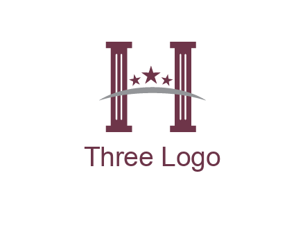letter H incorporated with legal pillars logo