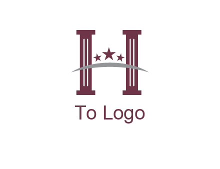 letter H incorporated with legal pillars logo