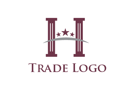letter H incorporated with legal pillars logo