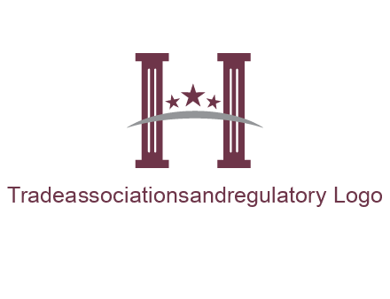 letter H incorporated with legal pillars logo