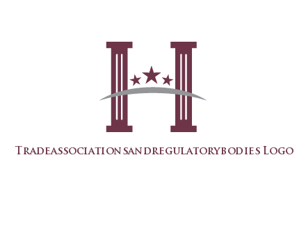 letter H incorporated with legal pillars logo