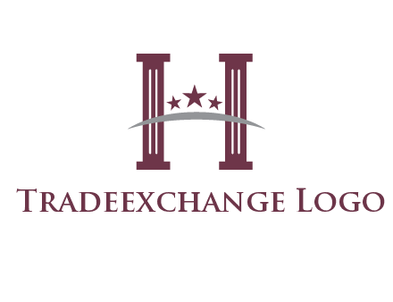 letter H incorporated with legal pillars logo