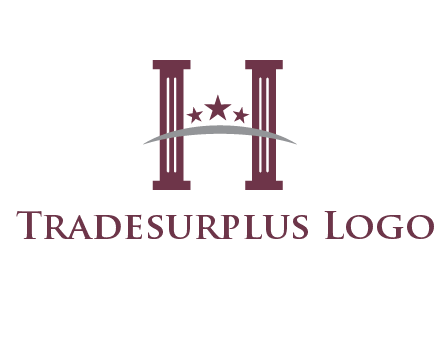 letter H incorporated with legal pillars logo