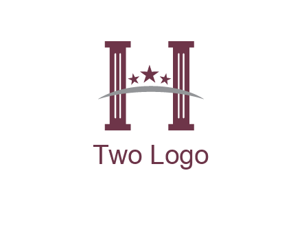 letter H incorporated with legal pillars logo
