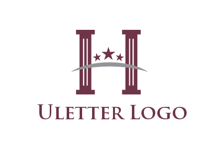 letter H incorporated with legal pillars logo