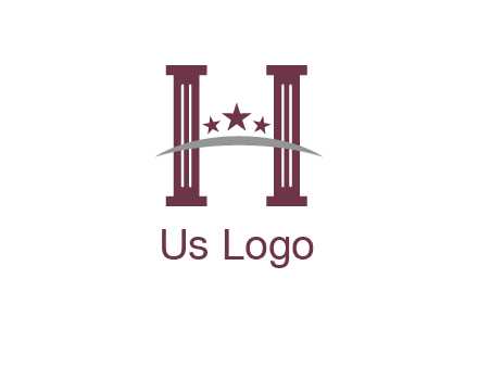 letter H incorporated with legal pillars logo