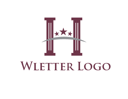 letter H incorporated with legal pillars logo