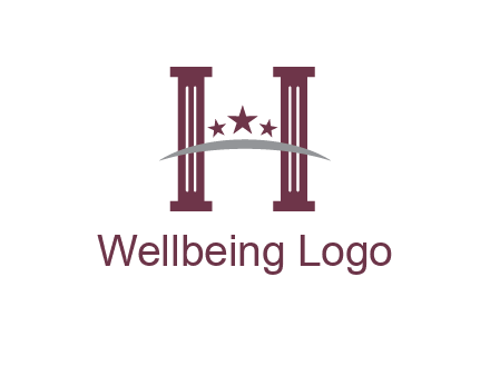 letter H incorporated with legal pillars logo
