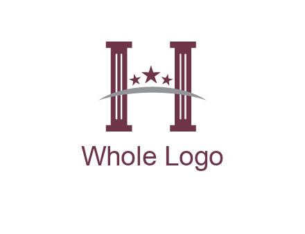 letter H incorporated with legal pillars logo