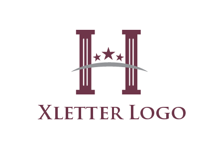 letter H incorporated with legal pillars logo