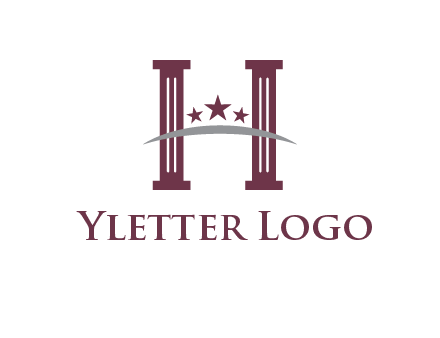 letter H incorporated with legal pillars logo