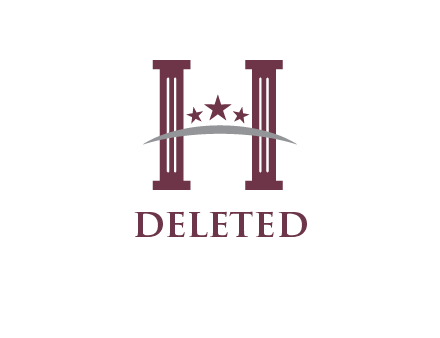 letter H incorporated with legal pillars logo