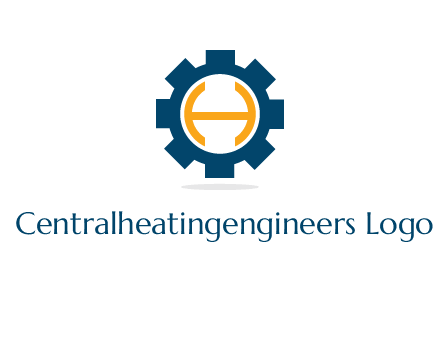 letter H inside gear with shadow logo