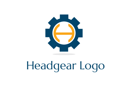 letter H inside gear with shadow logo