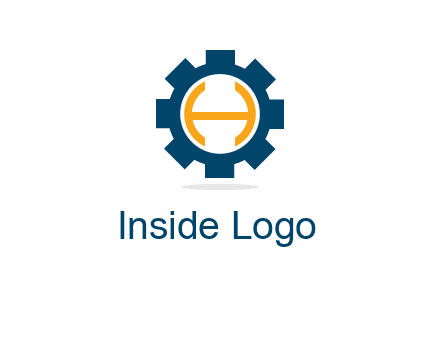letter H inside gear with shadow logo