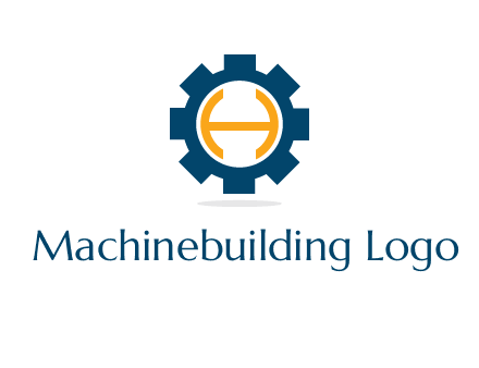 letter H inside gear with shadow logo