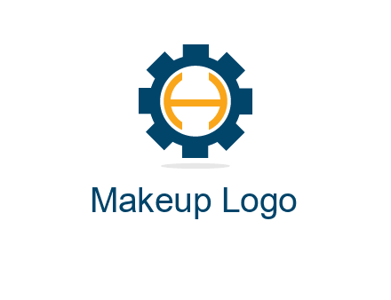 letter H inside gear with shadow logo