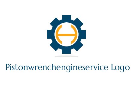 letter H inside gear with shadow logo