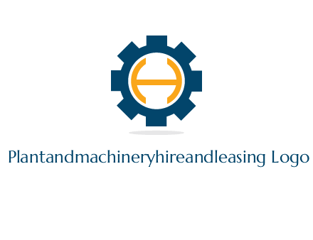 letter H inside gear with shadow logo