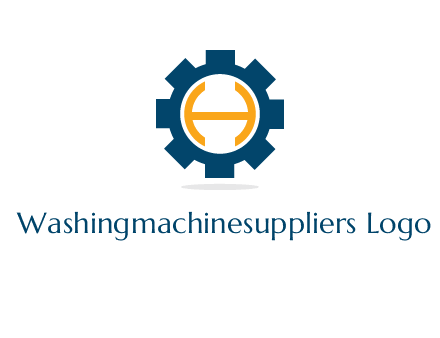 letter H inside gear with shadow logo
