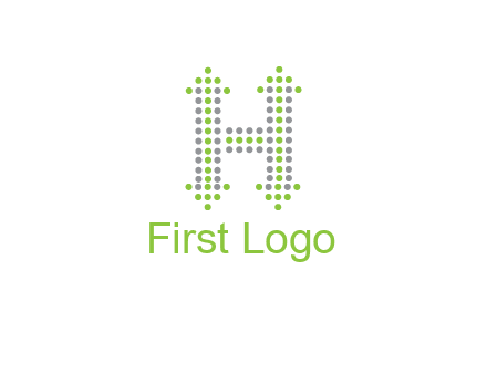 dotted letter H with arrow logo