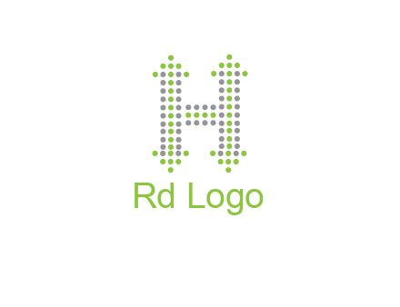 dotted letter H with arrow logo