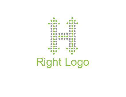 dotted letter H with arrow logo
