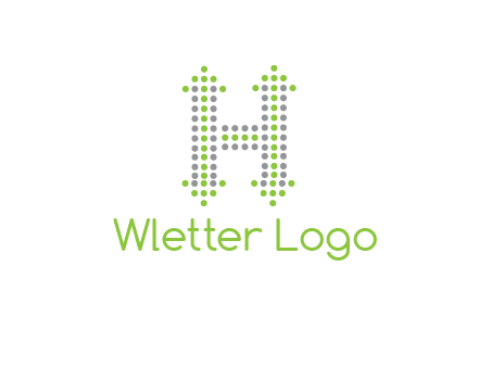 dotted letter H with arrow logo