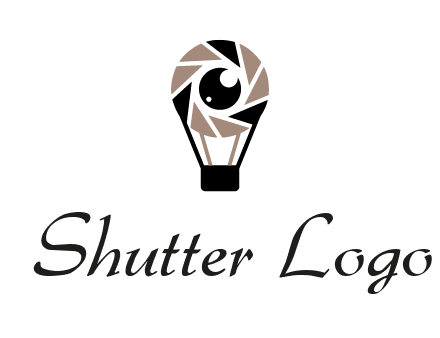 shutter with iris in air balloon photography logo