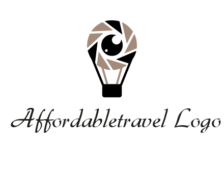shutter with iris in air balloon photography logo