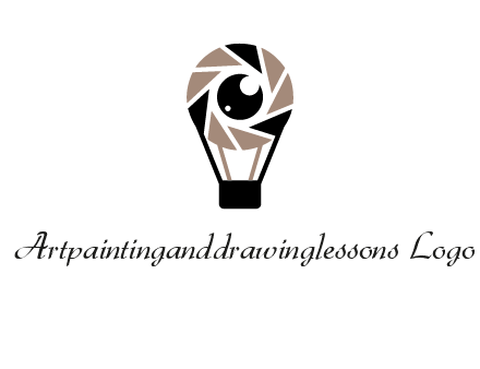 shutter with iris in air balloon photography logo
