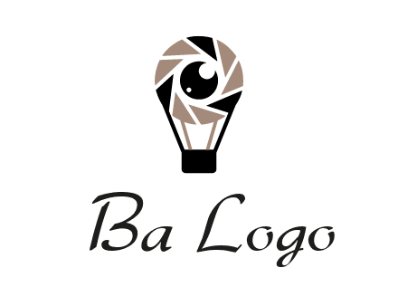 shutter with iris in air balloon photography logo