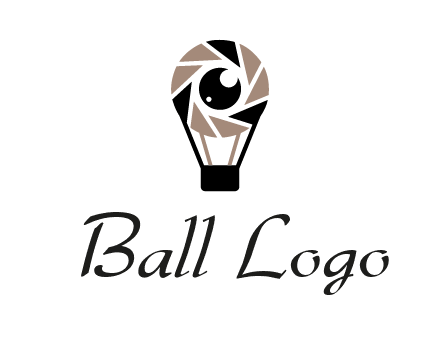 shutter with iris in air balloon photography logo