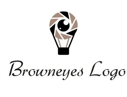 shutter with iris in air balloon photography logo