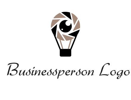 shutter with iris in air balloon photography logo