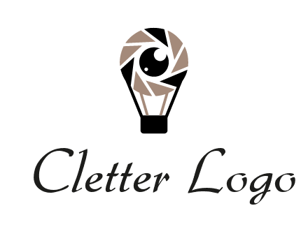 shutter with iris in air balloon photography logo
