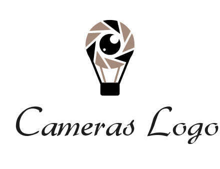 shutter with iris in air balloon photography logo
