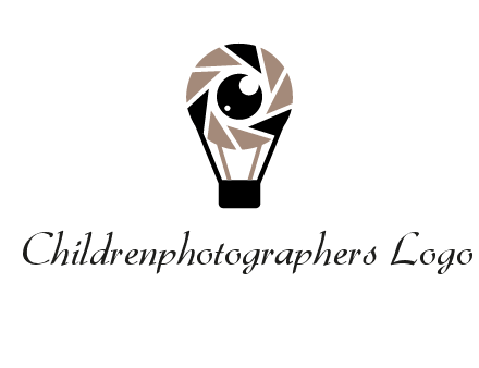 shutter with iris in air balloon photography logo