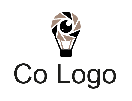 shutter with iris in air balloon photography logo
