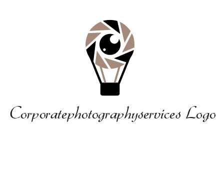 shutter with iris in air balloon photography logo